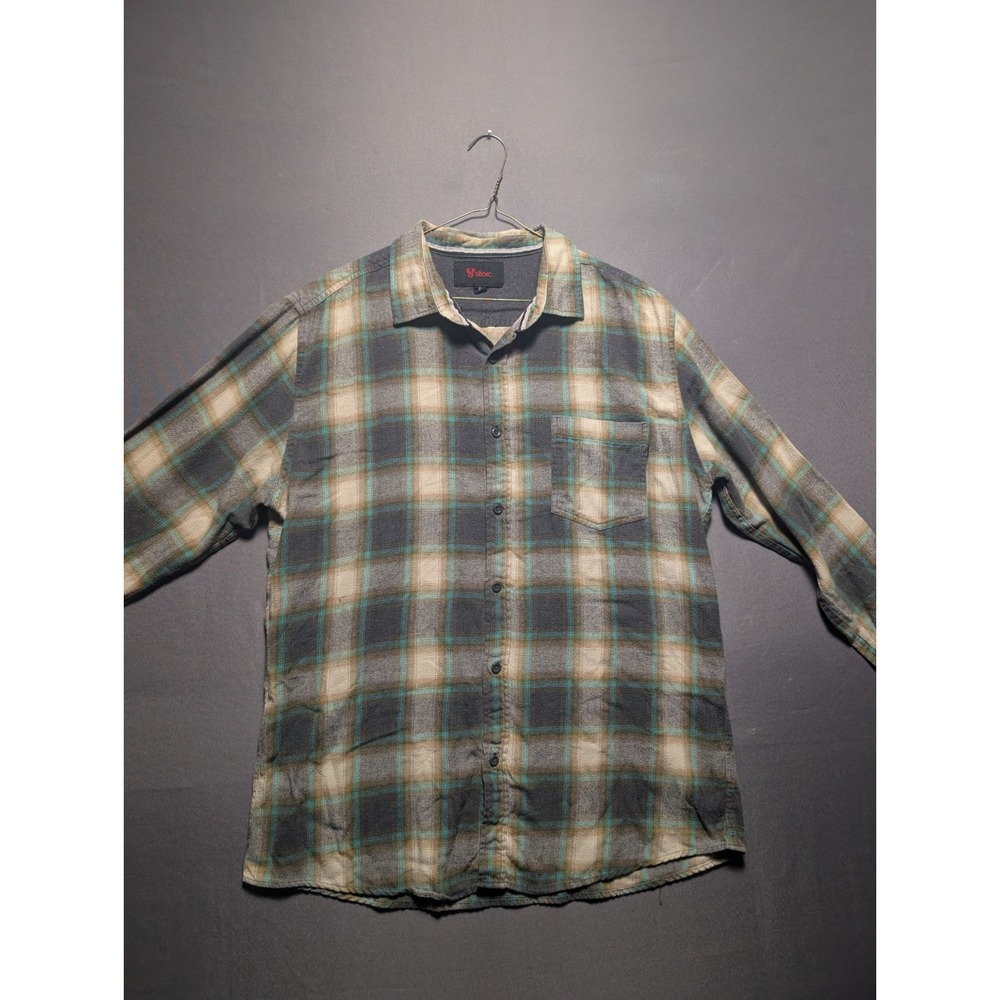 Stoic Flannel Shirt Mens XL Multicolor Plaid Long Sleeve Collared Button Up